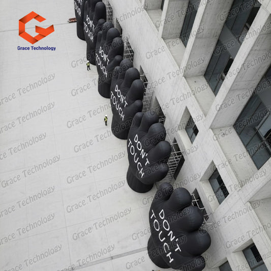 Music Festival Stage Inflatable Decorations Bespoke Giant Blow Finger Hand Halloween DJ Rock Hands PVC Oxford Fabric Custom Logo