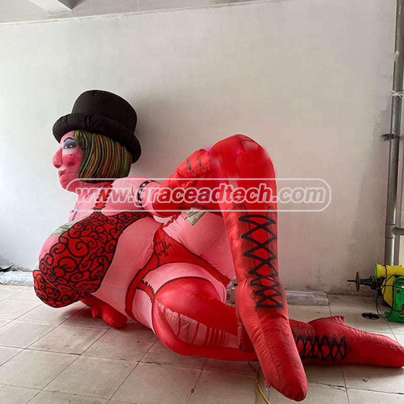 4m long inflatable sexy woman cartoon mascot doll balloon