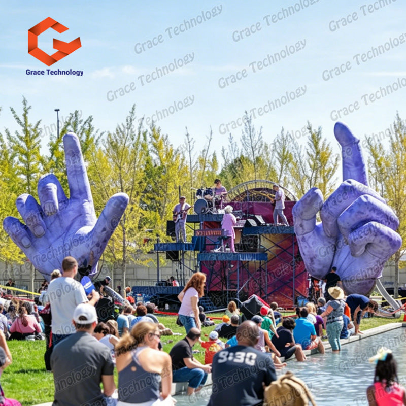 Custom Giant Inflatable Finger Hand Model Giant Inflatable Hands Sculpture for Halloween Decoration Music Festival Props