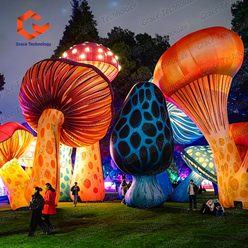 Alice in Wonderland Inflatable Mushrooms Colorful Inflatable Flower Inflatable Mushroom