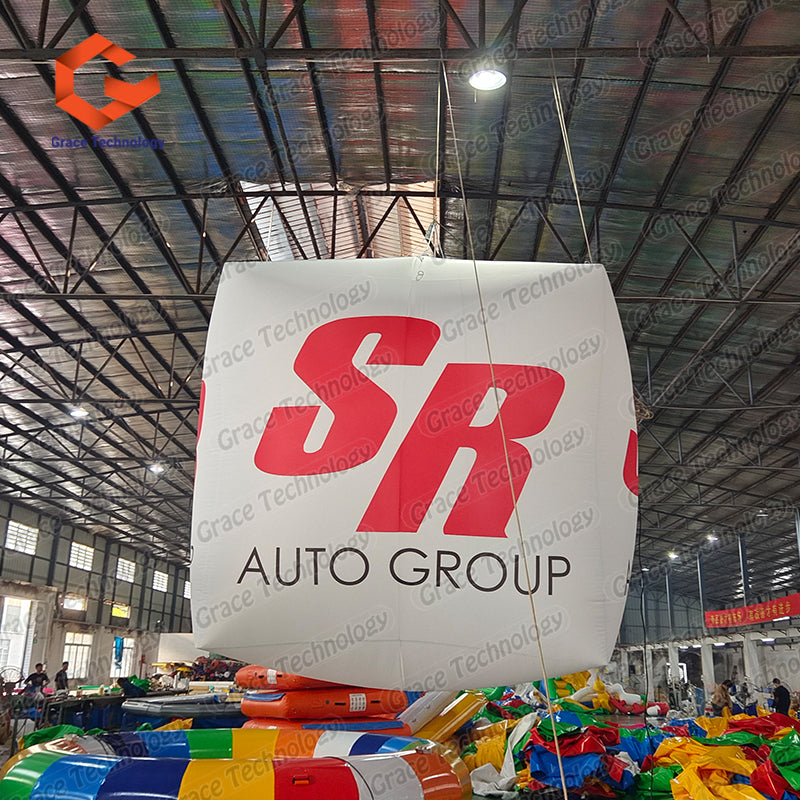 Hanging Inflatable Cube with Custom Logo Printing Advertising Inflatable Cube Model for Sale