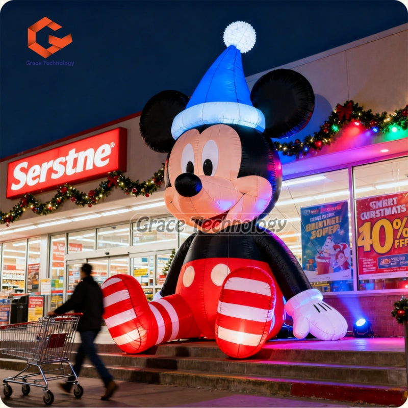 Cute Inflatable Mickey Mouse Giant Inflatable Mascot Animals for Christmas Decorations