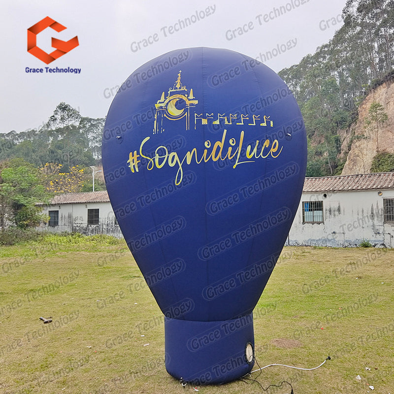 Outdoor Giant Advertising Inflatable Ground White Balloon Printed Orange logo Letters for Retail Shop Advertising Promotion