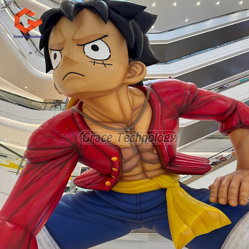 Decoration Inflatable Sun God Monkey D Luffy Mascot Giant Inflatable Luffy Cartoon Figures for Display