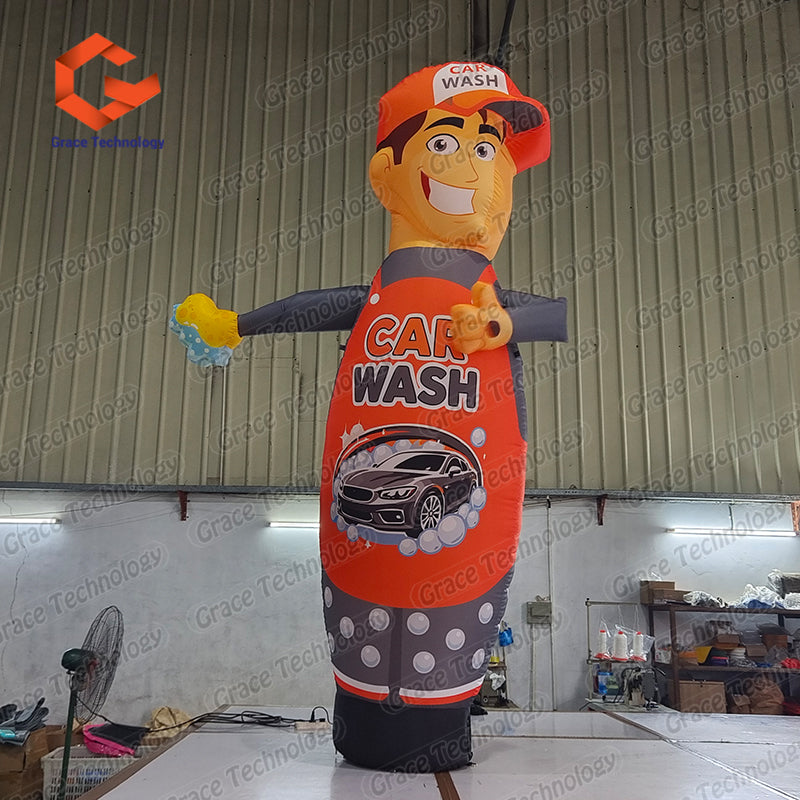 Hot Selling Inflatable Air Dancer Inflatable Custom Holding Hamburger Restaurant OEM Factory Price Air Dancer Inflatable Wave Man