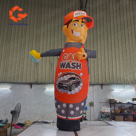 Hot Selling Inflatable Air Dancer Inflatable Custom Holding Hamburger Restaurant OEM Factory Price Air Dancer Inflatable Wave Man
