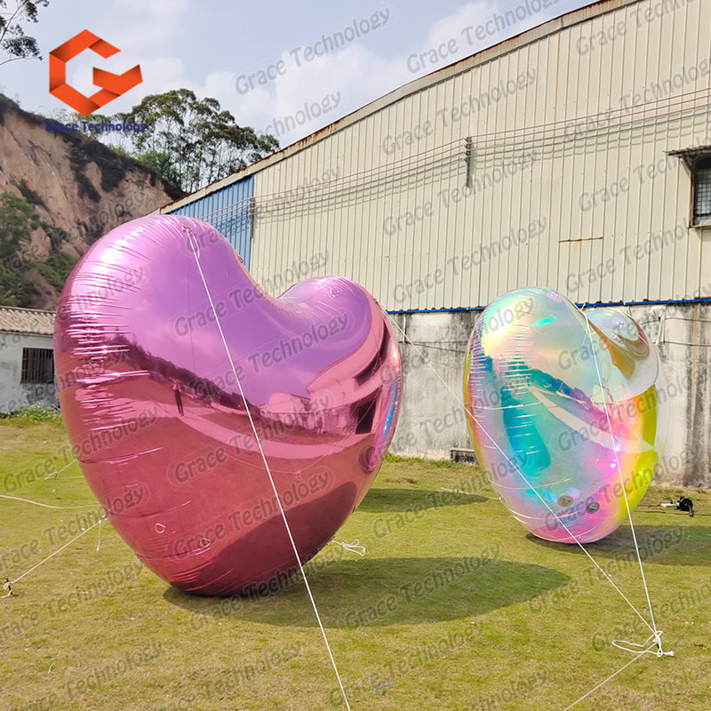 Giant Heart Shape Inflatable Mirror Balls High Quality Inflatable Mirror Disco Ball for Valentine's Day