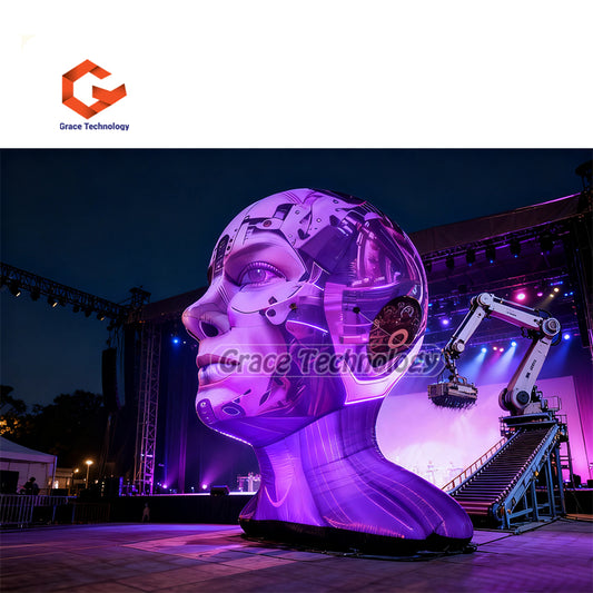 Best Design Inflatable Robot Head Inflatable Ai Head for Advertising Decoration