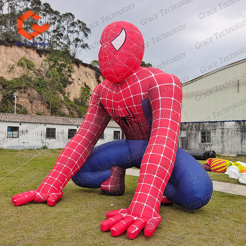 Giant Inflatable Spiderman Model Giant Inflatable Super Heroes Cartoon Character for Theme Party Decoration