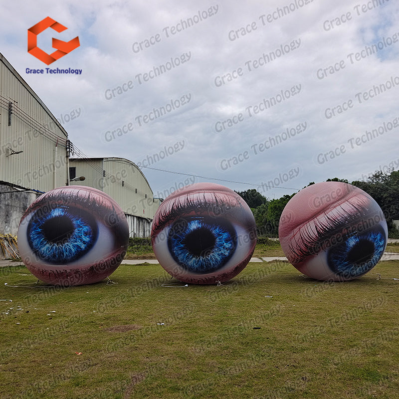 Halloween Hanging Inflatable Eye Model Balloon Giant Inflatable Eyeball with LED Lighting for Stage Props