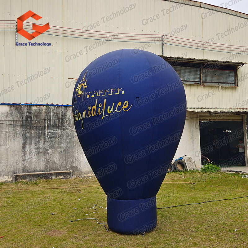 Outdoor Giant Advertising Inflatable Ground White Balloon Printed Orange logo Letters for Retail Shop Advertising Promotion