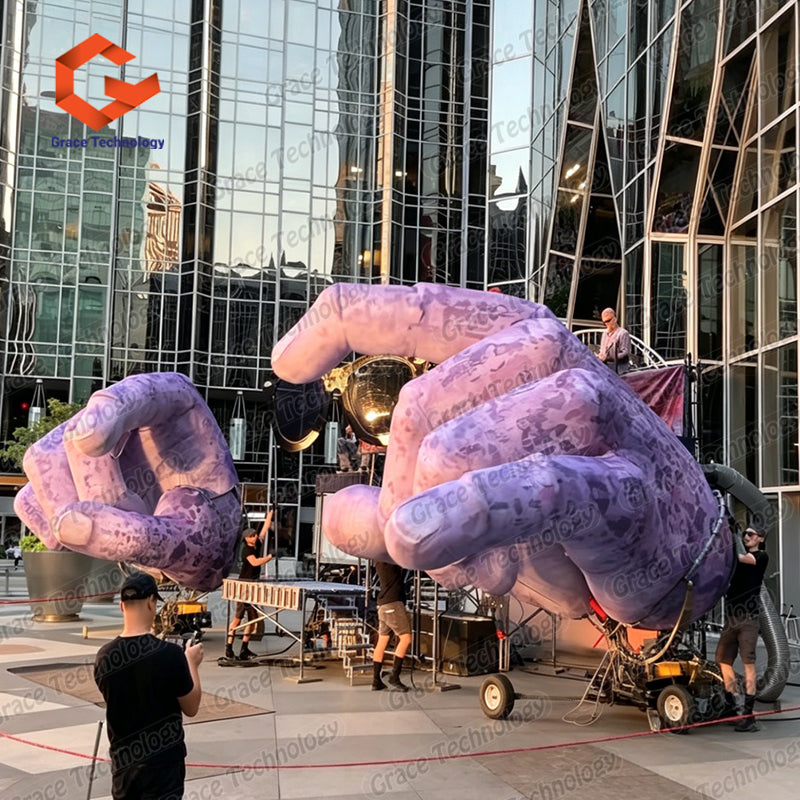 Custom Giant Inflatable Finger Hand Model Giant Inflatable Hands Sculpture for Halloween Decoration Music Festival Props