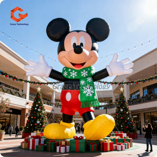 Cute Inflatable Mickey Mouse Giant Inflatable Mascot Animals for Christmas Decorations