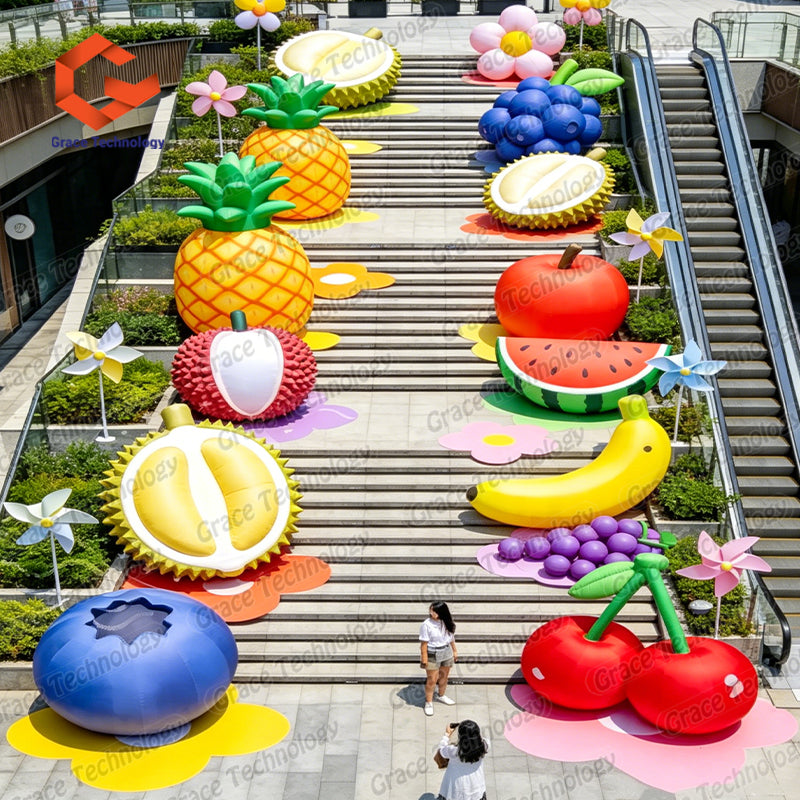 Customized Outdoor Fruit Sculptures with Resin Peach Watermelon Pumpkin Eggplant Corn Statues and Vegetable Themes
