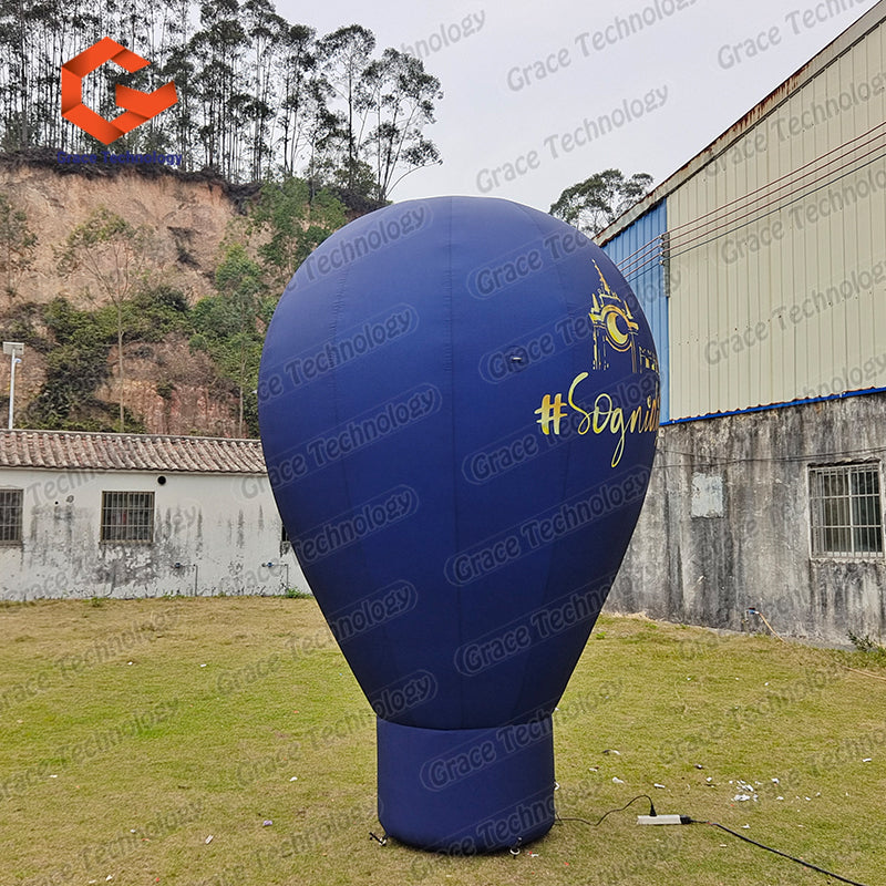Outdoor Giant Advertising Inflatable Ground White Balloon Printed Orange logo Letters for Retail Shop Advertising Promotion