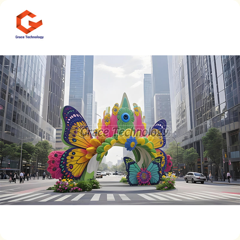 Hot Sale 16m Event Inflatable Concert Stage Dj butterfly Cover Booth Tent