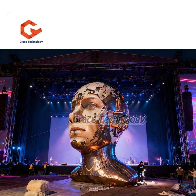 Best Design Inflatable Robot Head Inflatable Ai Head for Advertising Decoration