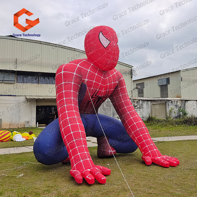 Giant Inflatable Spiderman Model Giant Inflatable Super Heroes Cartoon Character for Theme Party Decoration