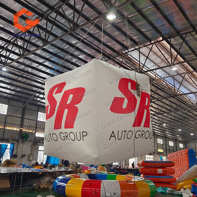 Hanging Inflatable Cube with Custom Logo Printing Advertising Inflatable Cube Model for Sale