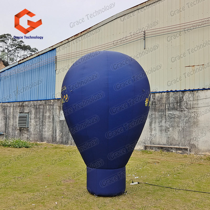 Outdoor Giant Advertising Inflatable Ground White Balloon Printed Orange logo Letters for Retail Shop Advertising Promotion