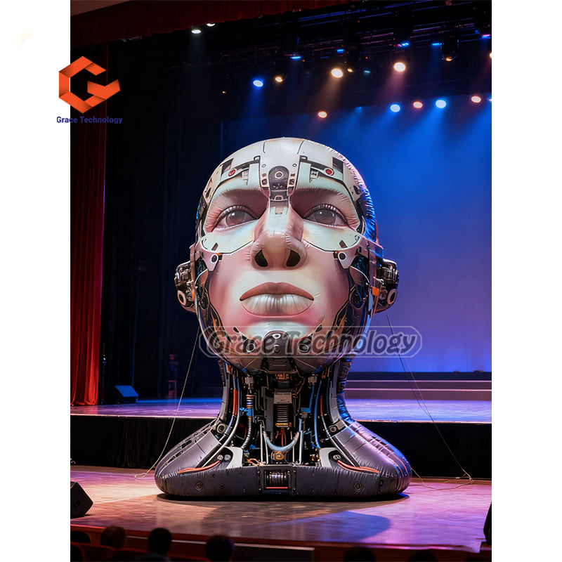 Best Design Inflatable Robot Head Inflatable Ai Head for Advertising Decoration