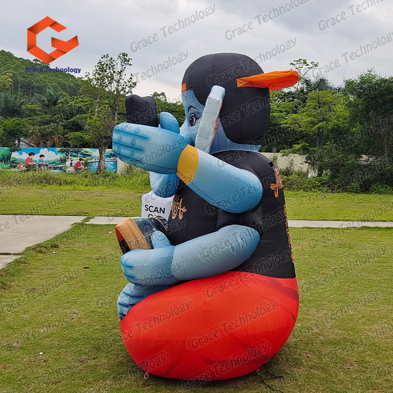 Giant Inflatable Blue Cartoon Character Mascot Activity Decoration Advertising Prop