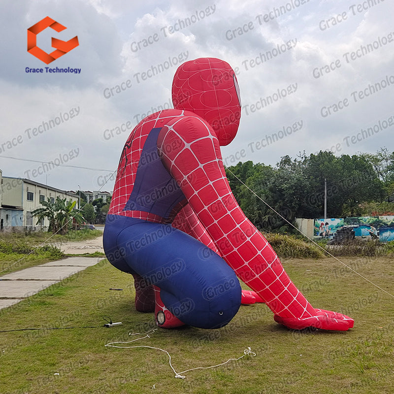 Giant Inflatable Spiderman Model Giant Inflatable Super Heroes Cartoon Character for Theme Party Decoration