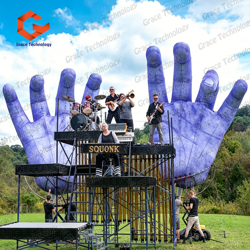 Custom Giant Inflatable Finger Hand Model Giant Inflatable Hands Sculpture for Halloween Decoration Music Festival Props