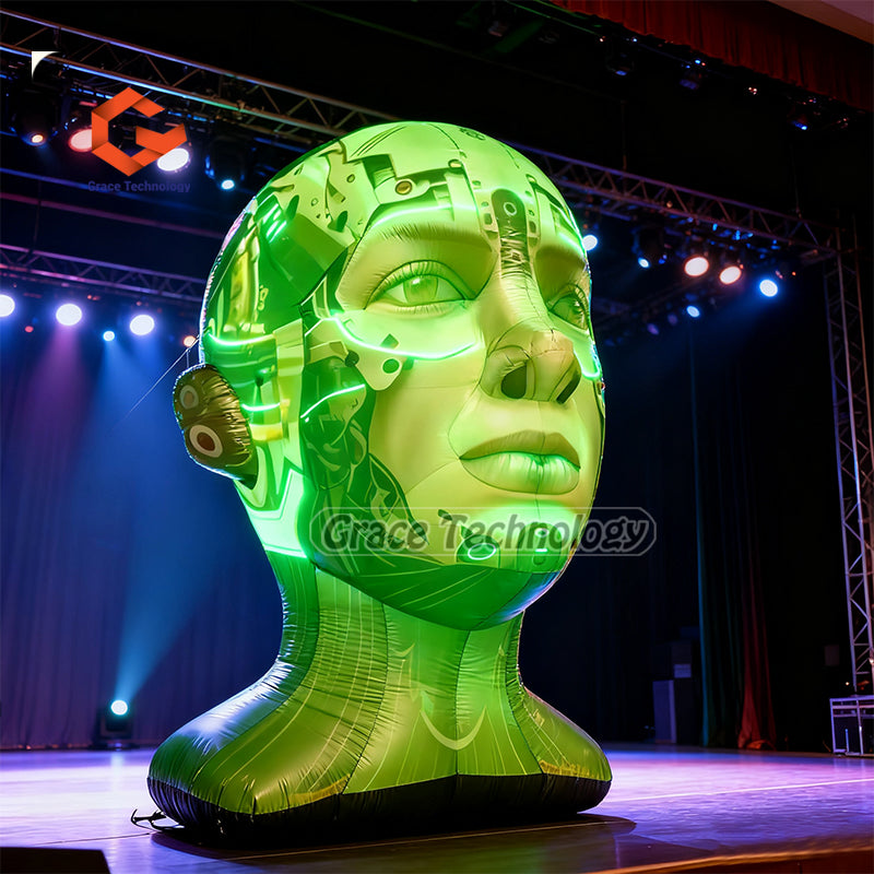 Best Design Inflatable Robot Head Inflatable Ai Head for Advertising Decoration