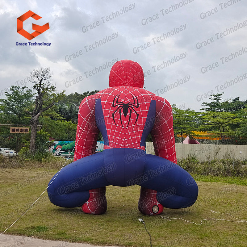 Giant Inflatable Spiderman Model Giant Inflatable Super Heroes Cartoon Character for Theme Party Decoration