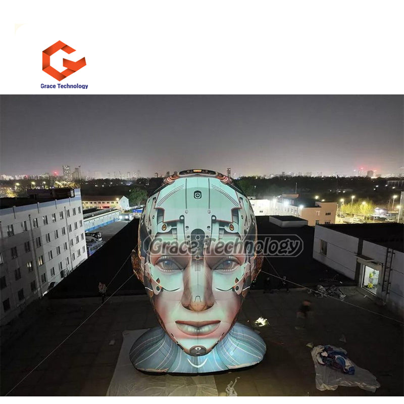 Best Design Inflatable Robot Head Inflatable Ai Head for Advertising Decoration