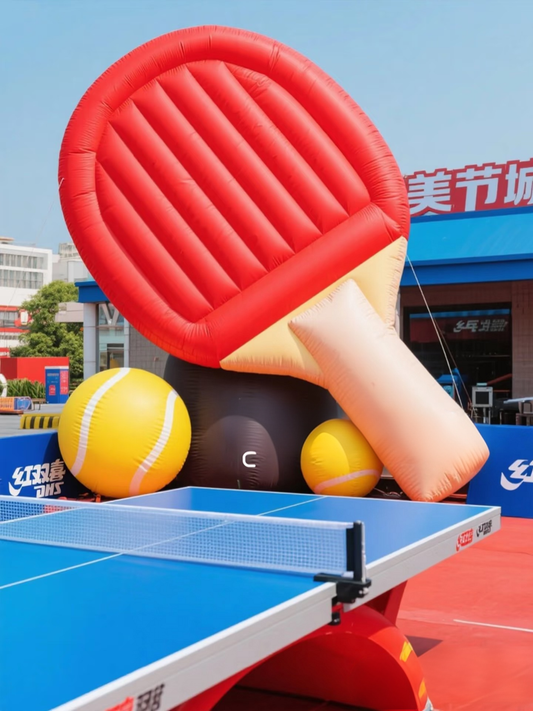 Custom Made Inflatable Ping Pong Rackets Professional Inflatable Tennis Racket Inflatable Sports Ball for Advertising