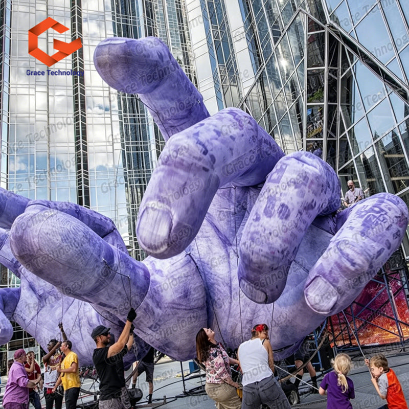 Custom Giant Inflatable Finger Hand Model Giant Inflatable Hands Sculpture for Halloween Decoration Music Festival Props