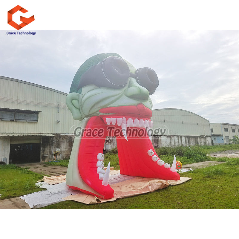 Scary Halloween Inflatable Vampire Dracula Head Tunnel Inflatable Sports Tunnel for Festival