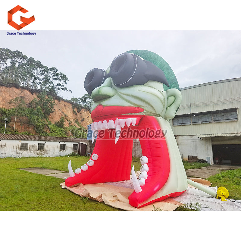 Scary Halloween Inflatable Vampire Dracula Head Tunnel Inflatable Sports Tunnel for Festival