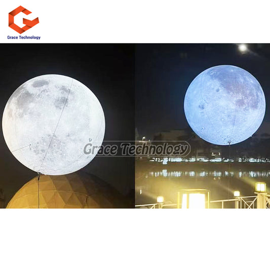 Giant Inflatable Moon Balloon PVC Airtight Planet Balloon for Event Party Stage Show