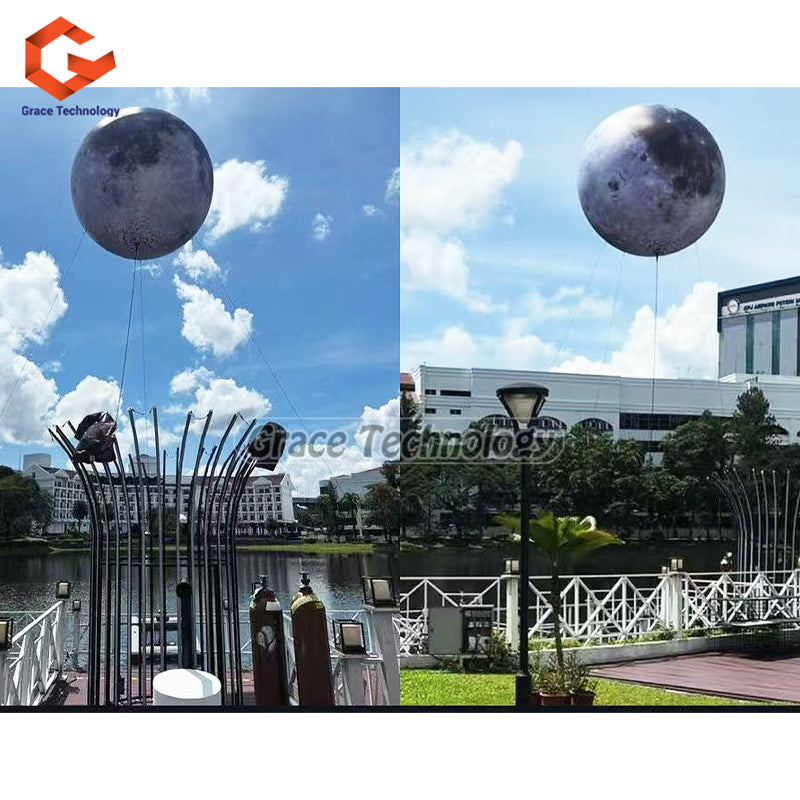 Giant Inflatable Moon Balloon PVC Airtight Planet Balloon for Event Party Stage Show