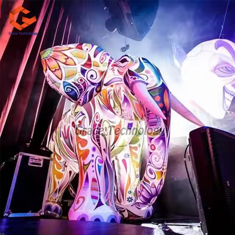 Colorful Custom Inflatable Elephant Stage Decoration Animals Inflatable Elephant for Carnival Events Party