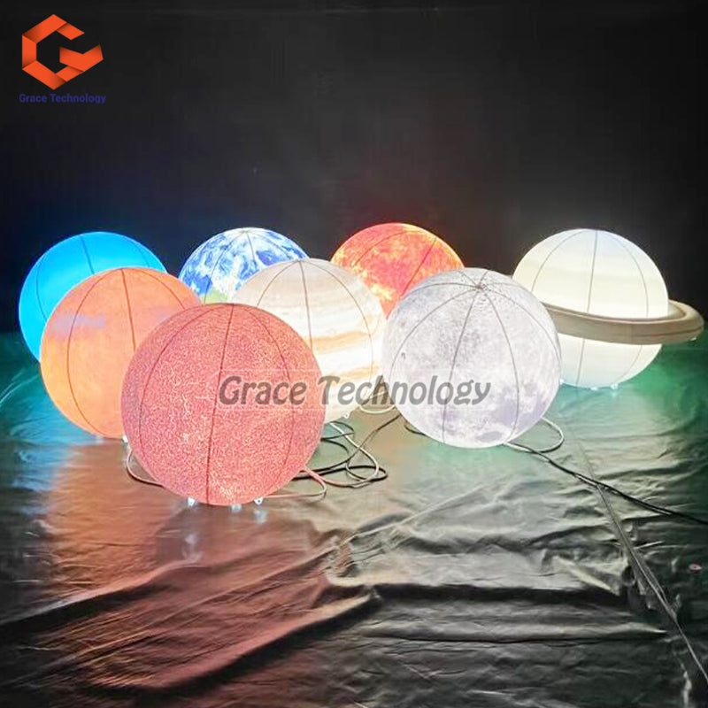 Custom Inflatable Solar System Balloon Space Theme Party Decoration Planet Balloon with LED Lights