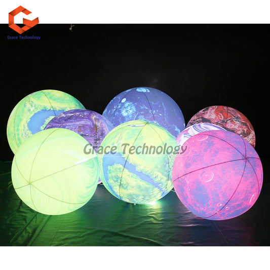 Custom Inflatable Solar System Balloon Space Theme Party Decoration Planet Balloon with LED Lights