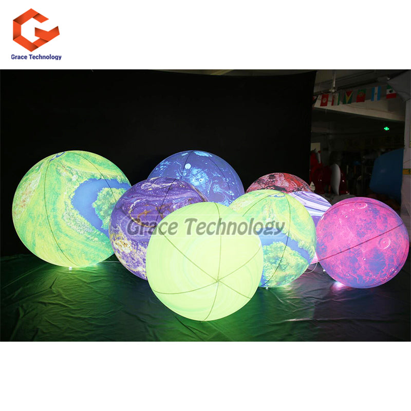 Custom Inflatable Solar System Balloon Space Theme Party Decoration Planet Balloon with LED Lights