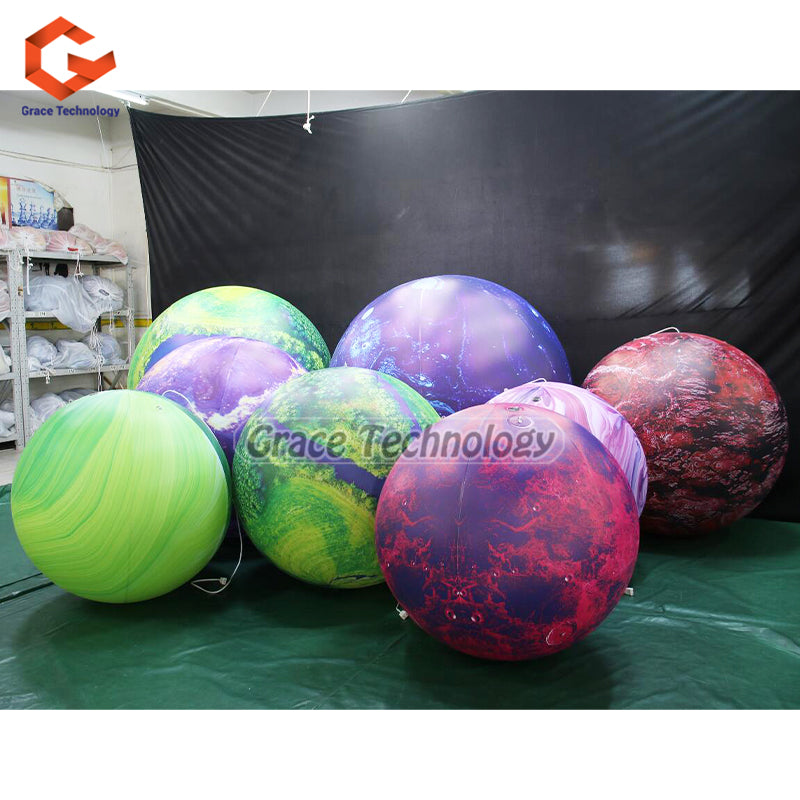 Custom Inflatable Solar System Balloon Space Theme Party Decoration Planet Balloon with LED Lights