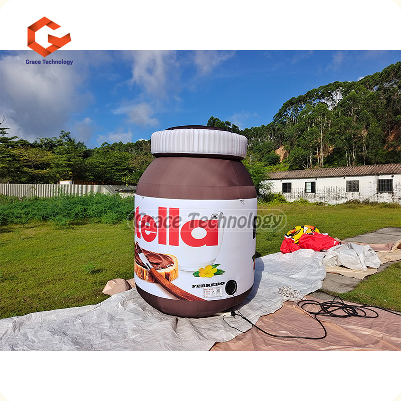 Giant Inflatable Nutella Jar Bottle Can Replicas Custom Inflatable Chocolate Bottle for Outdoor