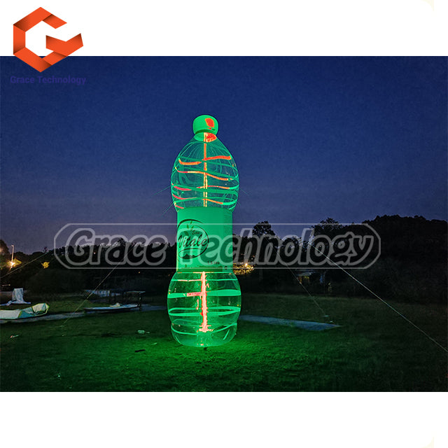 Transparent Inflatable Water Bottle Replicas with LED Lights for Advertising