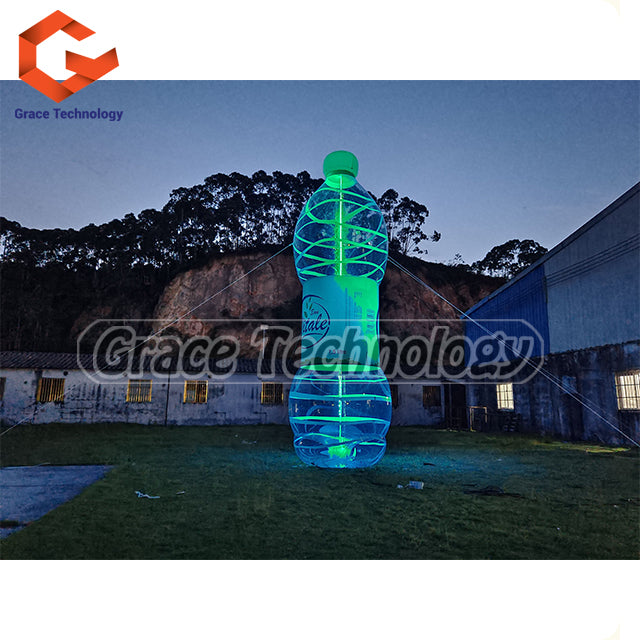 Transparent Inflatable Water Bottle Replicas with LED Lights for Advertising