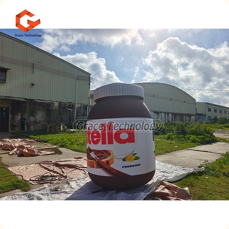 Giant Inflatable Nutella Jar Bottle Can Replicas Custom Inflatable Chocolate Bottle for Outdoor