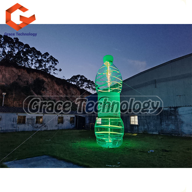 Transparent Inflatable Water Bottle Replicas with LED Lights for Advertising