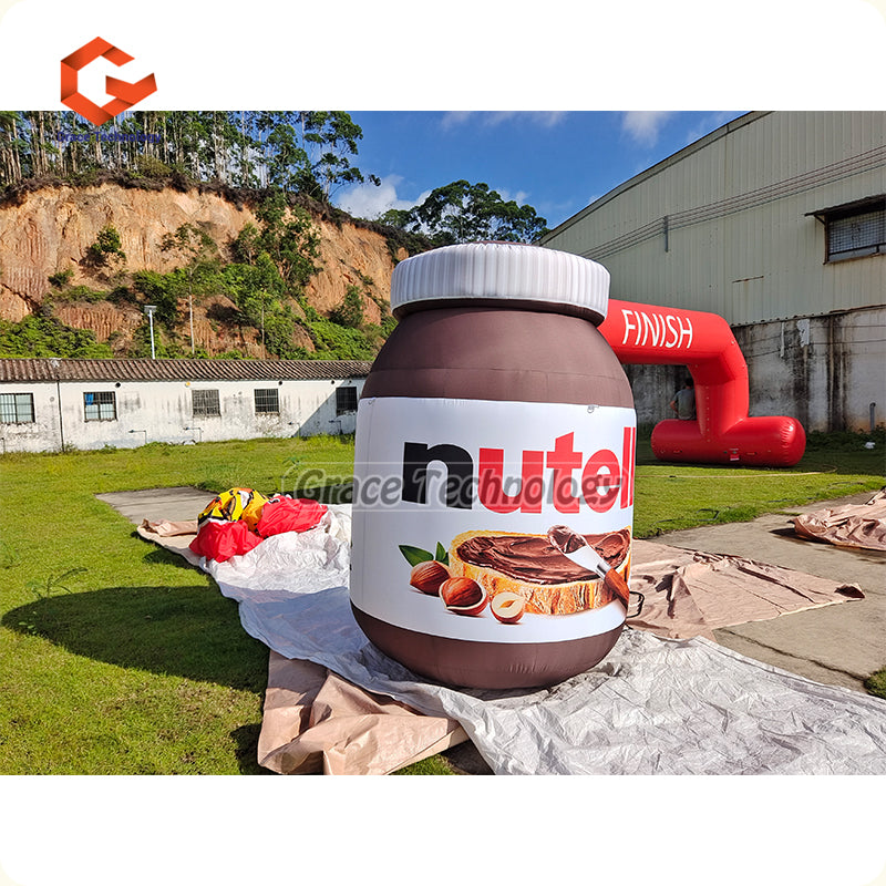 Giant Inflatable Nutella Jar Bottle Can Replicas Custom Inflatable Chocolate Bottle for Outdoor
