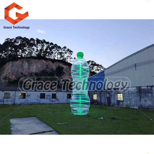 Transparent Inflatable Water Bottle Replicas with LED Lights for Advertising