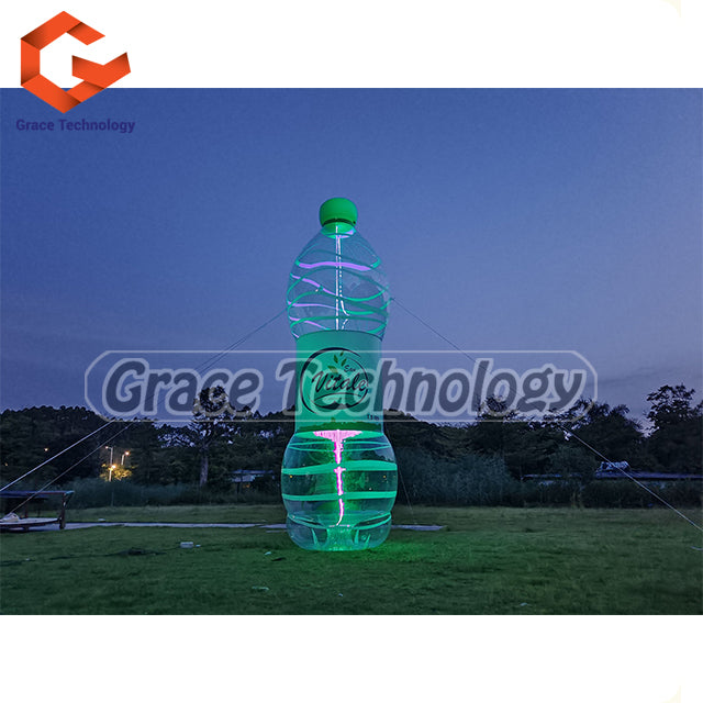 Transparent Inflatable Water Bottle Replicas with LED Lights for Advertising